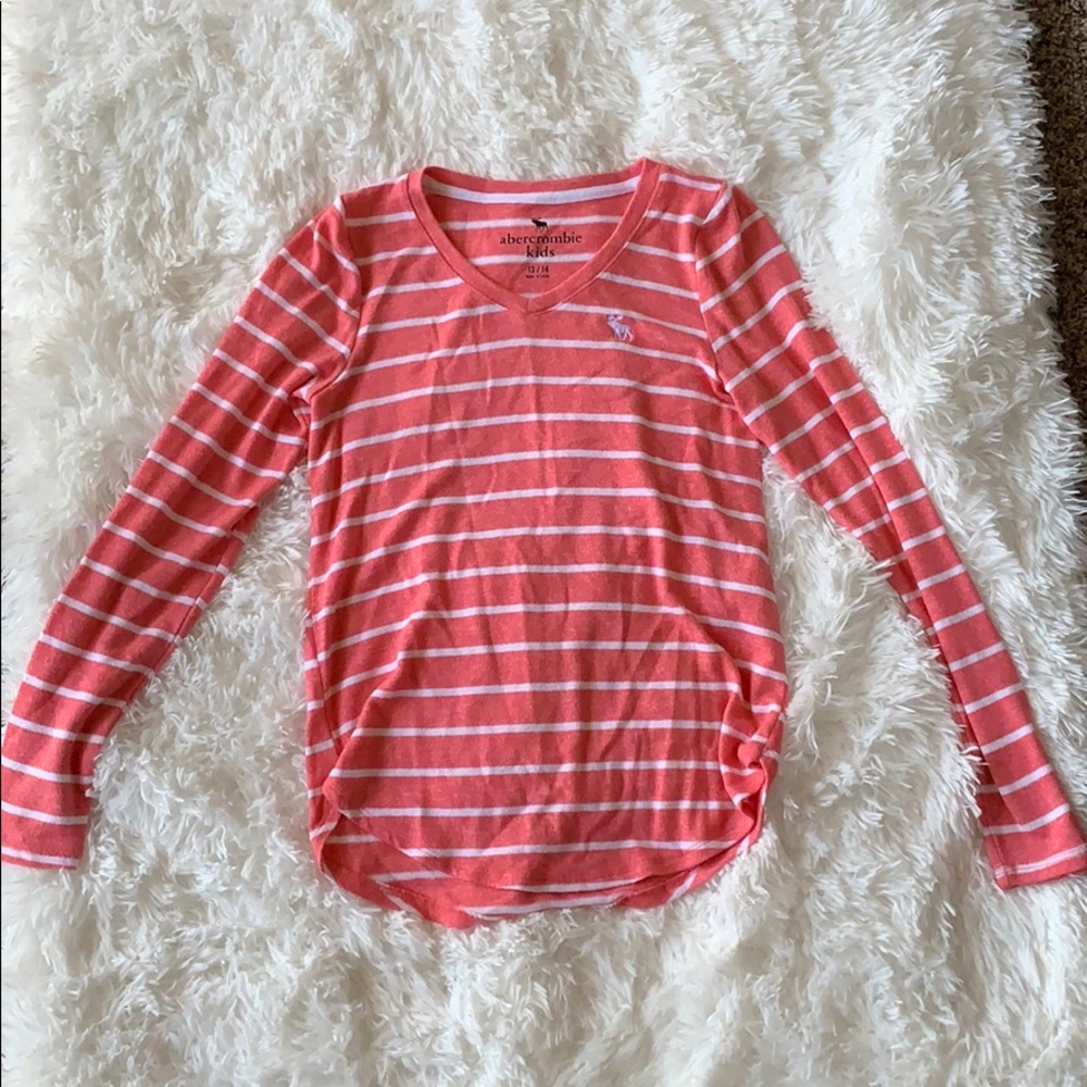 pink striped abercrombie kids sweater